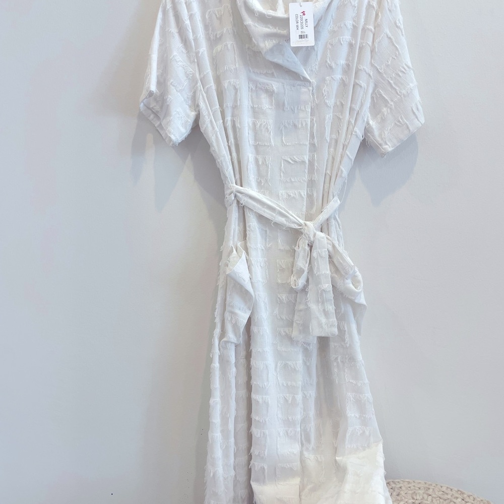 Milky Cowel Neck Dress